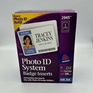 Avery Photo ID System Badge Inserts. 500 badges (SKU 220) great for organizing😃